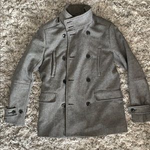 H&M Men’s Grey & Black Peacoat Sz 38R 🧥